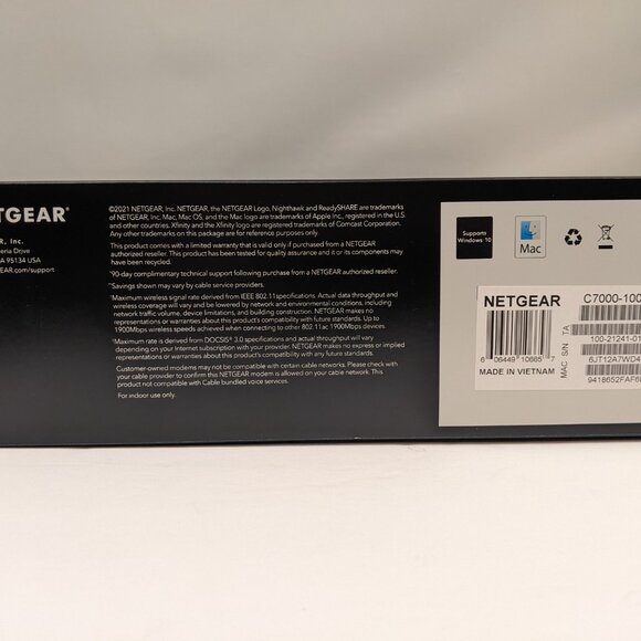 NETGEAR AC1900 Nighthawk DOCSIS 3.0 1.9Gbps Cable Modem + WiFi Router | C7000v2 - Picture 7 of 15